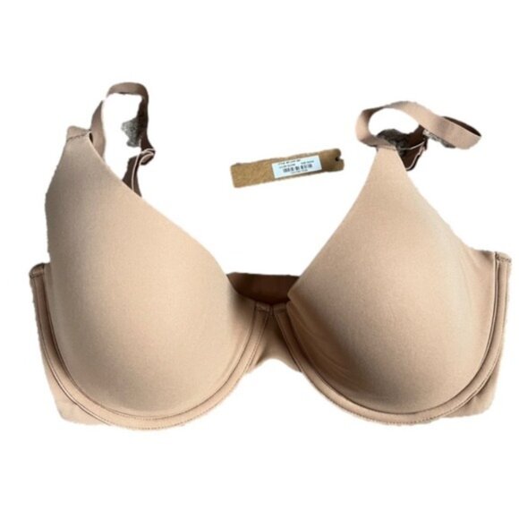 Skims 34DDD Fits everybody t-shirt Bra Foam Padded Underwire Ochre Beige NWT - Picture 1 of 7